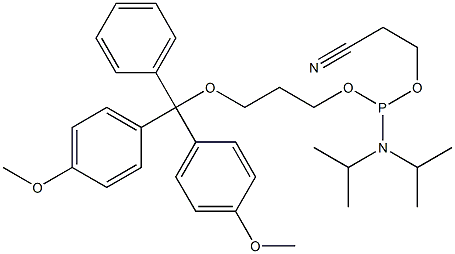 3-(4,4'-DIMETHOXYTRITYL)PROPANDIOL-1-N,N-DIISOPROPYL (BETA-CYANOETHYL) PHOSPHORAMIDITE,110894-23-0,结构式