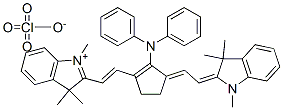 2-((E)-2-(2-(二苯基氨基)-3-[(E)-2-(1,3,3-三甲基-1,3-二氢-2H-吲哚-2-亚基)乙亚基]-1-环戊烯-1-基)乙烯基)-1,3,3-三甲基-3H-吲哚高氯酸盐, 110992-57-9, 结构式