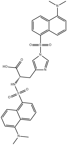 N,1-二[[5-(二甲基氨基)-1-萘基]磺酰基]-L-组氨酸, 1110-87-8, 结构式