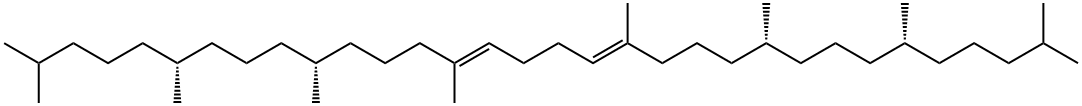 (6R,10R,14E,18E,23R,27R)-2,6,10,14,19,23,27,31-Octamethyl-14,18-dotriacontadiene 结构式