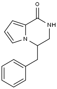 Pyrrolo[1,2-a]pyrazin-1(2H)-one, 3,4-dihydro-4-(phenylMethyl)- 化学構造式