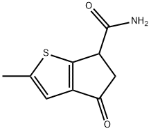 4H-Cyclopenta[b]thiophene-6-carboxamide,  5,6-dihydro-2-methyl-4-oxo-,111124-89-1,结构式