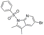 1H-Pyrrolo[2,3-b]pyridine, 5-broMo-2,3-diMethyl-1-(phenylsulfonyl)- 化学構造式