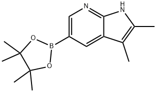 1H-Pyrrolo[2,3-b]pyridine, 2,3-diMethyl-5-(4,4,5,5-tetraMethyl-1,3,2-dioxaborolan-2-yl)- 化学構造式