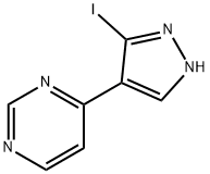PyriMidine, 4-(3-iodo-1H-pyrazol-4-yl)- 化学構造式