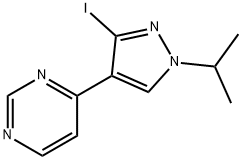 PyriMidine, 4-[3-iodo-1-(1-Methylethyl)-1H-pyrazol-4-yl]- 化学構造式