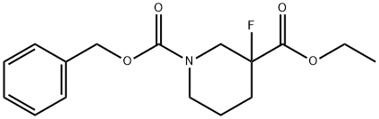 Ethyl 1-Cbz-3-fluoropiperidine-3-carboxylate 化学構造式