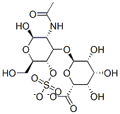 (2R,3S,4S,5R,6R)-6-[(2R,3R,4R,5S,6R)-3-acetamido-2-hydroxy-6-(hydroxymethyl)-5-sulfonatooxy-oxan-4-yl]oxy-3,4,5-trihydroxy-oxane-2-carboxylate 结构式