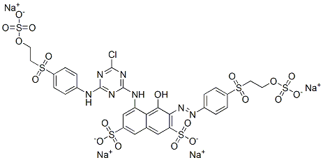 2,7-Naphthalenedisulfonic acid, 5-4-chloro-6-4-2-(sulfooxy)ethylsulfonylphenylamino-1,3,5-triazin-2-ylamino-4-hydroxy-3-4-2-(sulfooxy)ethylsulfonylphenylazo-, tetrasodium salt,111211-40-6,结构式