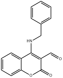 4-(ベンジルアミノ)-2-オキソ-2H-クロメン-3-カルバルデヒド 化学構造式