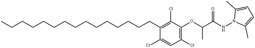 Propanamide, N-(2,5-dimethyl-1H-pyrrol-1-yl)-2-(2,4,6-trichloro-3-pent adecylphenoxy)- Structure