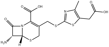 7-amino-3-((5-carboxymethyl-4-methyl-1,3-thiazol-2-ylthio)methyl)-8-oxo-5-thia-1-azabicyclo(4.2.0)oct-2-ene-2-carboxylic acid Structure