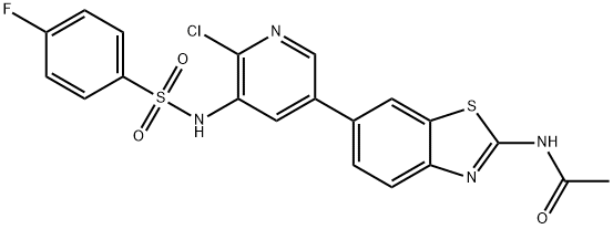 N-[6-[6-Chloro-5-[[(4-fluorophenyl)sulfonyl]aMino]-3-pyridinyl]-1,3-benzothiazol-2-yl]acetaMide Struktur