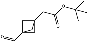 ビシクロ[1.1.1]ペンタン-1-酢酸, 3-ホルミル-, 1,1-ジメチルエチルエステル 化学構造式