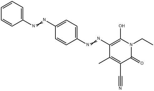 3-Cyano-1-ethyl-6-hydroxy-4-methyl-5-[4-(phenylazo)phenylazo]-2-pyridone 结构式