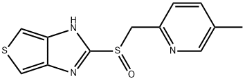 2-[[5-メチル-2-ピリジニル]メチルスルフィニル]-1H-チエノ[3,4-d]イミダゾール 化学構造式