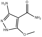 3-アミノ-5-メトキシ-1H-ピラゾール-4-カルボキサミド 化学構造式