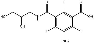 5-アミノ-N-(2,3-ジヒドロキシプロピル)-2,4,6-トリヨードイソフタルアミド酸 化学構造式