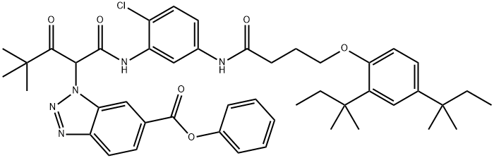 111631-51-7 1-[1-[N-[2-Chloro-5-[4-(2,4-di-tert-pentylphenoxy)butyrylamino]phenyl]carbamoyl]-3,3-dimethyl-2-oxobutyl]-1H-benzotriazole-6-carboxylic acid phenyl ester