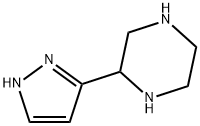 2-(1H-ピラゾール-3-イル)ピペラジン 化学構造式