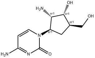 1-(2-amino-3-hydroxy-4-(hydroxymethyl)cyclopentyl)-2(1H)-pyrimidinone Struktur