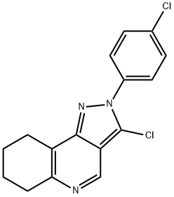 3-chloro-2-(4-chlorophenyl)-6,7,8,9-tetrahydro-2H-pyrazolo[4,3-c]quinoline Struktur