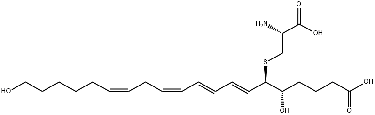 (5S,6R)-6-[(2R)-2-amino-2-carboxy-ethyl]sulfanyl-5,20-dihydroxy-icosa-7,9,11,14-tetraenoic acid 结构式