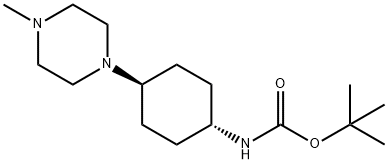 反式-1-(BOC-氨基)-4-(4-甲基-1-哌嗪基)环己烷 结构式