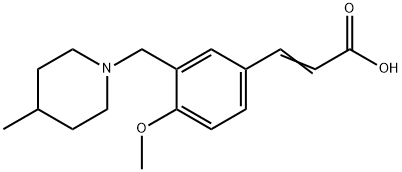 (2E)-3-{4-methoxy-3-[(4-methylpiperidin-1-yl)methyl]phenyl}acrylic acid Structure