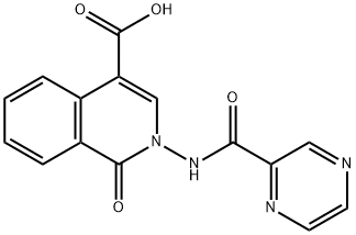 1-oxo-2-[(pyrazin-2-ylcarbonyl)amino]-1,2-dihydroisoquinoline-4-carboxylic acid Structure