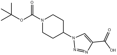 1-[1-(tert-butoxycarbonyl)piperidin-4-yl]-1H-1,2,3-triazole-4-carboxylic acid Struktur