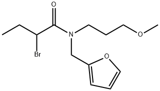 2-bromo-N-(2-furylmethyl)-N-(3-methoxypropyl)butanamide Struktur