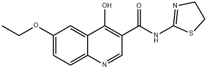 N-[(4,5-ジヒドロチアゾール)-2-イル]-6-エトキシ-4-ヒドロキシ-3-キノリンカルボアミド 化学構造式