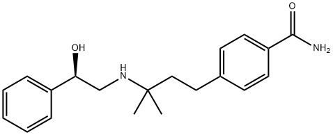 4-(3-(2-hydroxy-2-phenyl)ethylamino-3-methylbutyl)benzamide Struktur