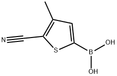 (5-cyano-4-methylthiophen-2-yl)boronic acid 化学構造式