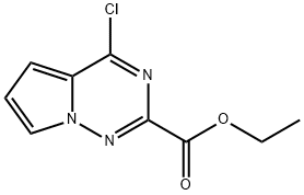 4-クロロピロロ[2,1-F][1,2,4]トリアジン-2-カルボン酸エチル 化学構造式