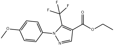 ETHYL 1-(4-METHOXYPHENYL)-5-(TRIFLUOROMETHYL)PYRAZOLE-4-CARBOXYLATE 化学構造式