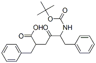 5-amino-(N-t-butoxycarbonyl)-2-benzyl-4-oxo-6-phenylhexanoic acid Struktur