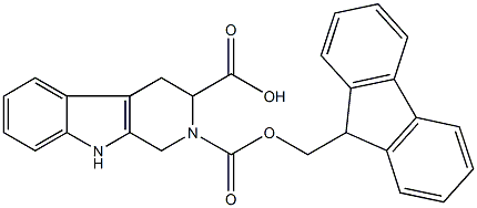 2-(((9H-fluoren-9-yl)methoxy)carbonyl)-2,3,4,9-tetrahydro-1H-pyrido[3,4-b]indole-3-carboxylic acid, 1122062-52-5, 结构式