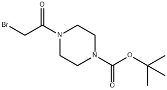 4-(ブロモアセチル)-1-ピペラジンカルボン酸TERT-ブチル 化学構造式