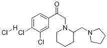 2-(3,4-Dichlorophenyl)-1-(2-(pyrrolidin-1-ylMethyl)piperidin-1-yl)ethanone hydrochloride Struktur