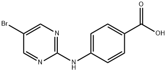 4-(5-Bromopyrimidin-2-ylamino)benzoic acid 化学構造式