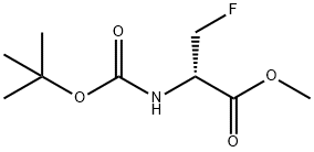 D-Alanine, N-[(1,1-dimethylethoxy)carbonyl]-3-fluoro-, methyl ester 化学構造式
