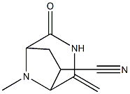 3,8-Diazabicyclo[3.2.1]octane-6-carbonitrile,8-methyl-4-methylene-2-oxo-,exo-(9CI) Structure