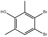 3,4-ジブロモ-2,6-ジメチルフェノール 化学構造式