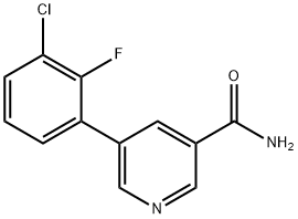 5-(3-氯-2-氟苯基)烟酰胺, 1125445-55-7, 结构式