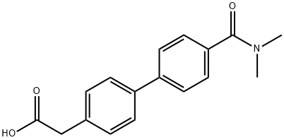 4-[4-(Dimethylcarbamoyl)phenyl]phenylacetic acid Struktur
