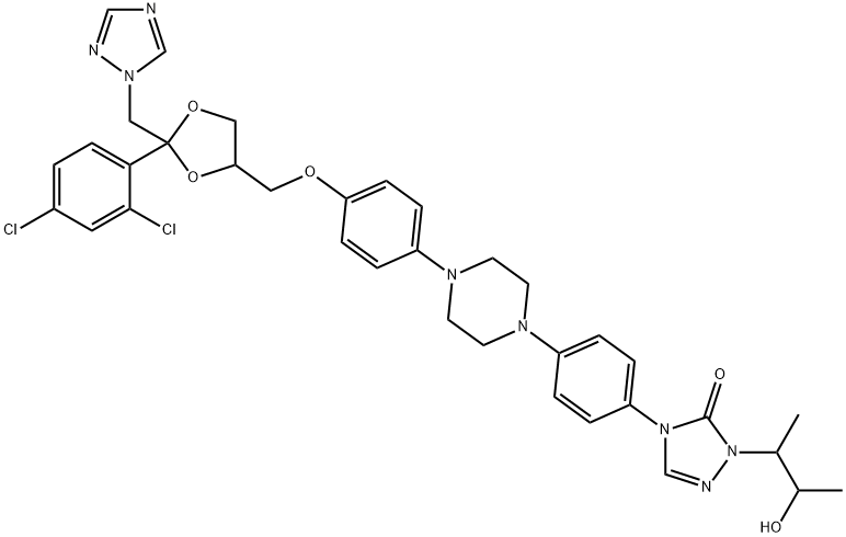 4-[4-[4-[4-[[2-(2,4-ジクロロフェニル)-2-(1H-1,2,4-トリアゾール-1-イルメチル)-1,3-ジオキソラン-4-イル]メトキシ]フェニル]-1-ピペラジニル]フェニル]-2,4-ジヒドロ-2-(2-ヒドロキシ-1-メチルプロピル)-3H-1,2,4-トリアゾール-3-オン