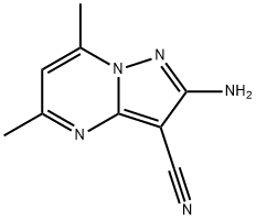 2-amino-5,7-dimethylpyrazolo[1,5-a]pyrimidine-3-carbonitrile Struktur