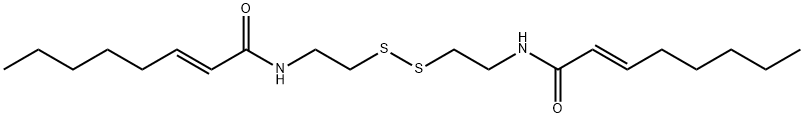 N,N'-[ジチオビス(エタン-2,1-ジイル)]ビス[(E)-2-オクテンアミド] 化学構造式